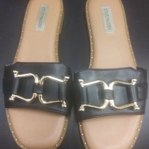 Steve Madden Slide Sandals 9.5M Black